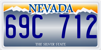 NV license plate 69C712