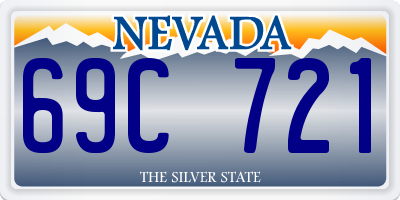NV license plate 69C721