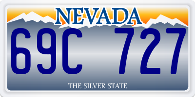 NV license plate 69C727