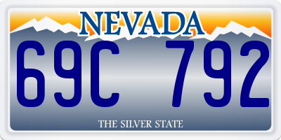 NV license plate 69C792