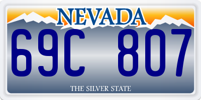 NV license plate 69C807