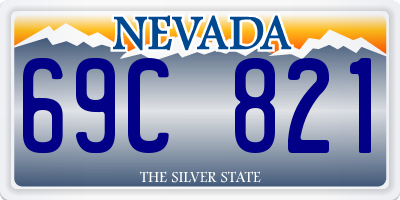 NV license plate 69C821