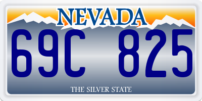 NV license plate 69C825