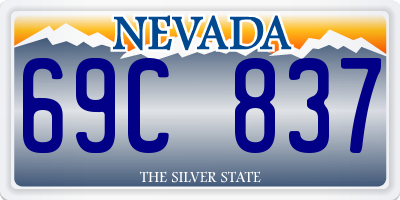 NV license plate 69C837