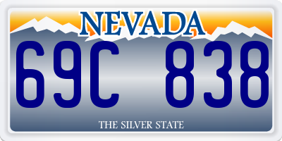 NV license plate 69C838