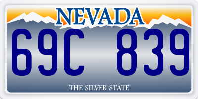 NV license plate 69C839