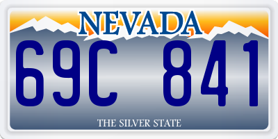 NV license plate 69C841
