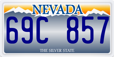 NV license plate 69C857