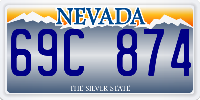 NV license plate 69C874