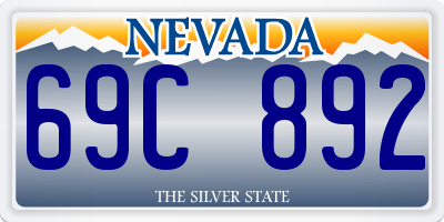 NV license plate 69C892