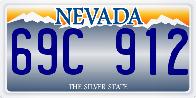 NV license plate 69C912