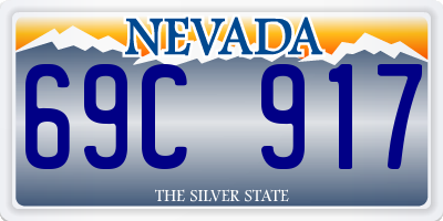 NV license plate 69C917