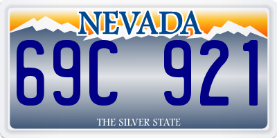 NV license plate 69C921