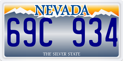NV license plate 69C934