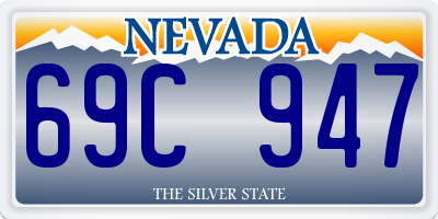 NV license plate 69C947