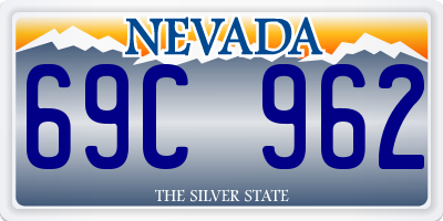 NV license plate 69C962
