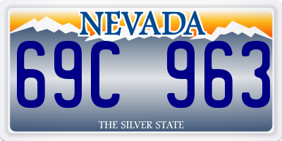 NV license plate 69C963
