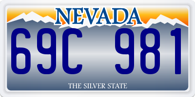 NV license plate 69C981