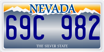 NV license plate 69C982