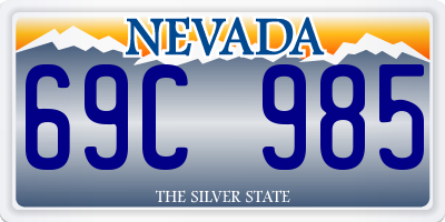 NV license plate 69C985