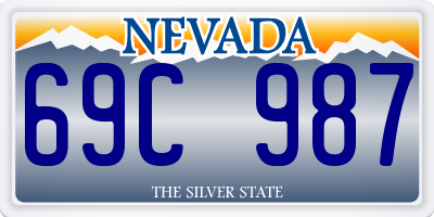 NV license plate 69C987