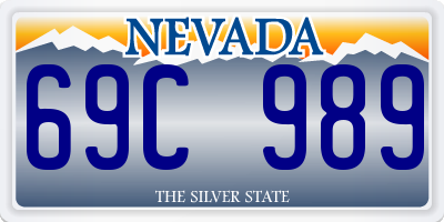 NV license plate 69C989