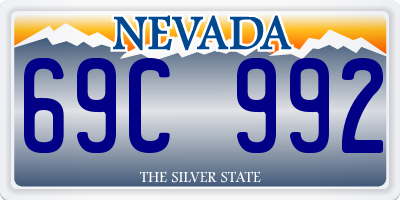 NV license plate 69C992
