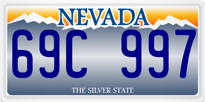 NV license plate 69C997