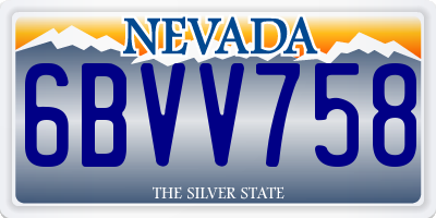 NV license plate 6BVV758
