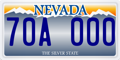 NV license plate 70A000