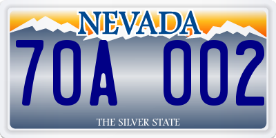 NV license plate 70A002