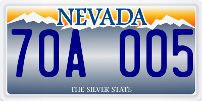 NV license plate 70A005