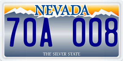 NV license plate 70A008