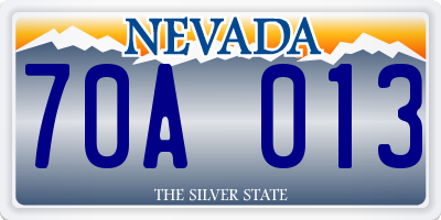 NV license plate 70A013