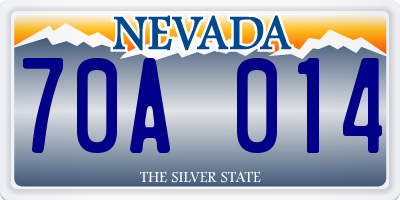 NV license plate 70A014