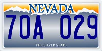 NV license plate 70A029