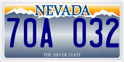 NV license plate 70A032