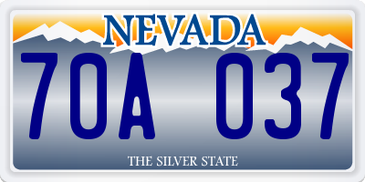 NV license plate 70A037