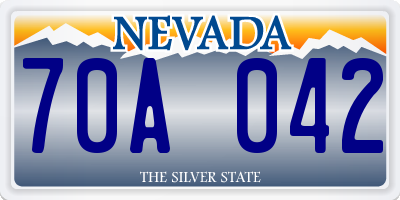 NV license plate 70A042