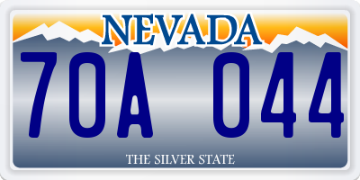 NV license plate 70A044