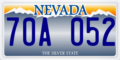 NV license plate 70A052