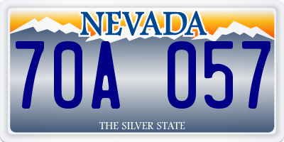 NV license plate 70A057