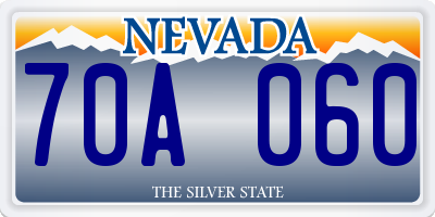 NV license plate 70A060