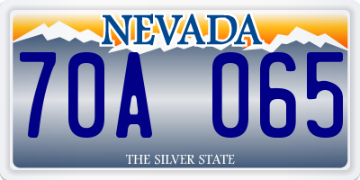 NV license plate 70A065