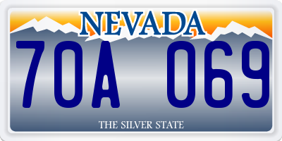 NV license plate 70A069