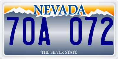 NV license plate 70A072