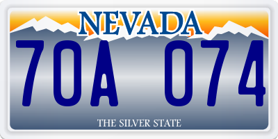NV license plate 70A074