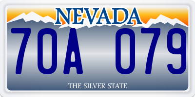 NV license plate 70A079