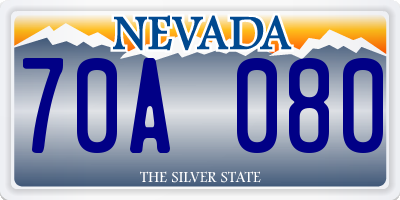 NV license plate 70A080