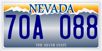 NV license plate 70A088